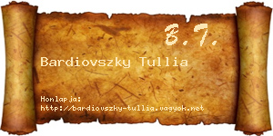 Bardiovszky Tullia névjegykártya